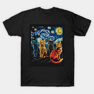 Cat Starry Night Universe Awaits T-Shirt